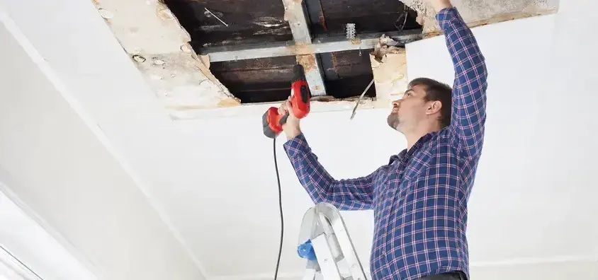 Ceiling water damage in Bay Village, OH by Galloway Water Damage Restoration